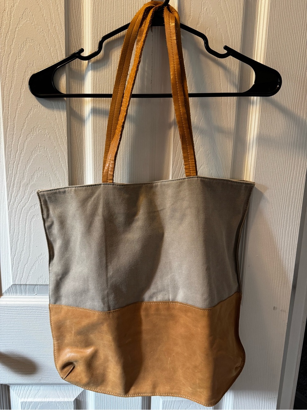 Hearth & Hand by Magnolia Canvas & Leather Two-Tone Tote Bag
